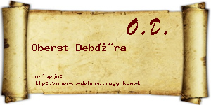 Oberst Debóra névjegykártya